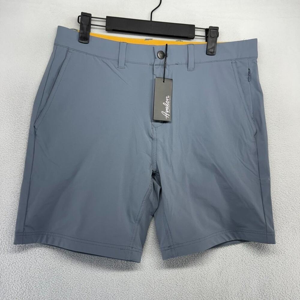 Avalon Golf Shorts Men's 32 Gray Chino Performance Tech Wicking 7 inch Flat NEW